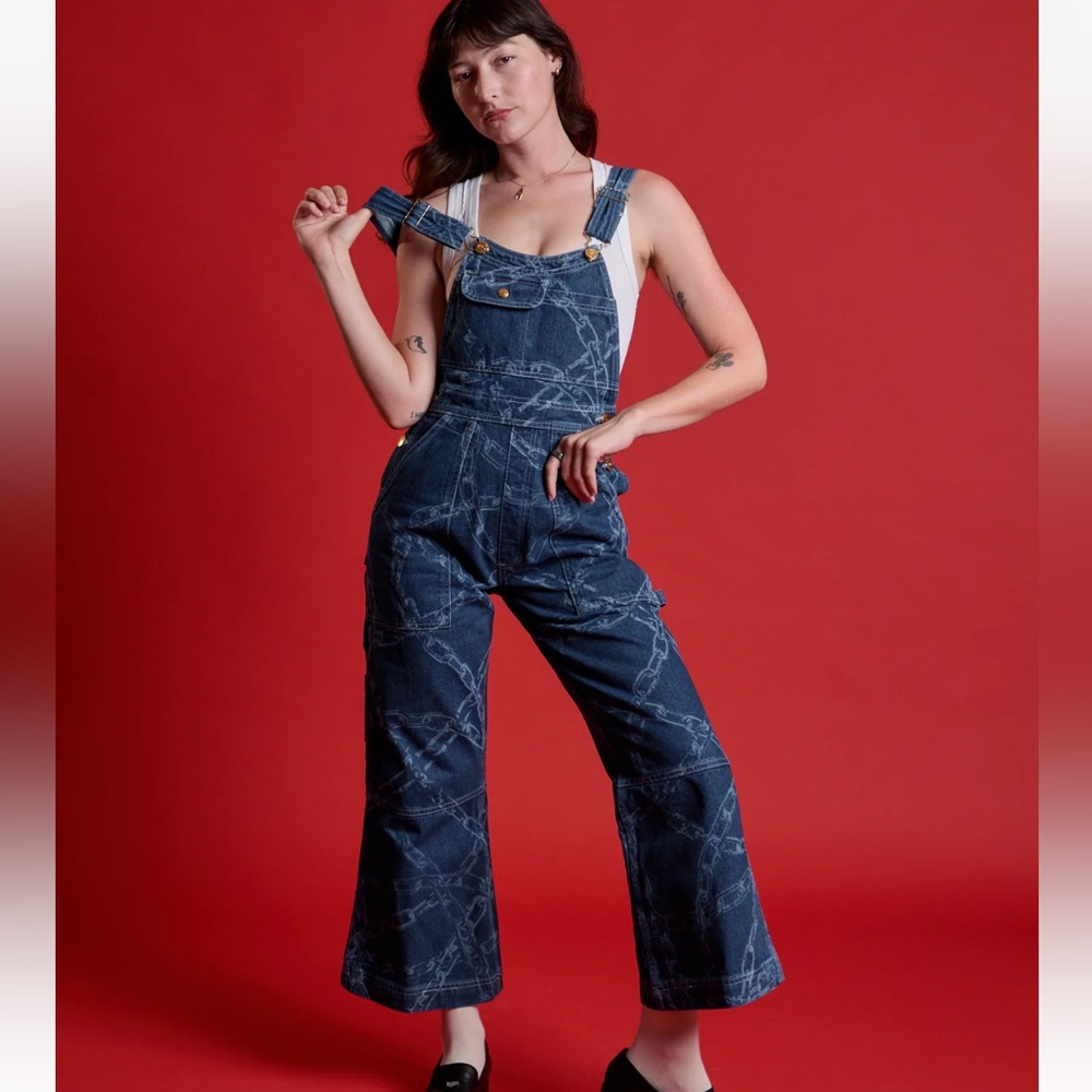 Big Bud Press Carpenter Overalls with Chain Print